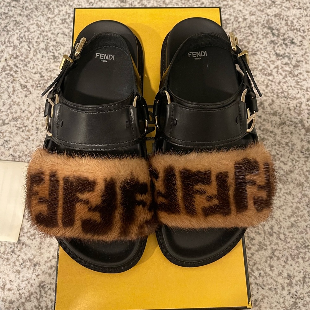 Fendi Mink Fur Sandals